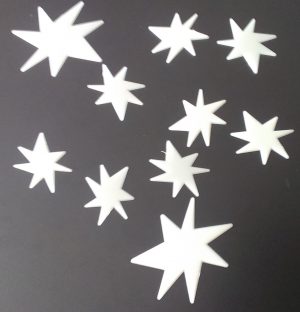 Svietiace hviezdičky na stenu 10 ks