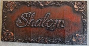 Drevená tabuľka (Shalom)